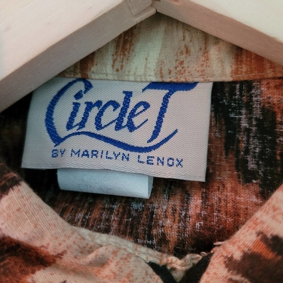 NEW VTG Brown Argyle Pattern Western Rodeo Button Front Cowgirl Top Size Large - Picture 11 of 12